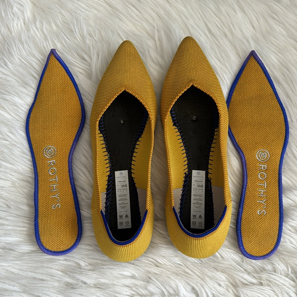 Rothy's "Retired" The Point Flat Marigold Color Size 8 - Picture 8 of 12